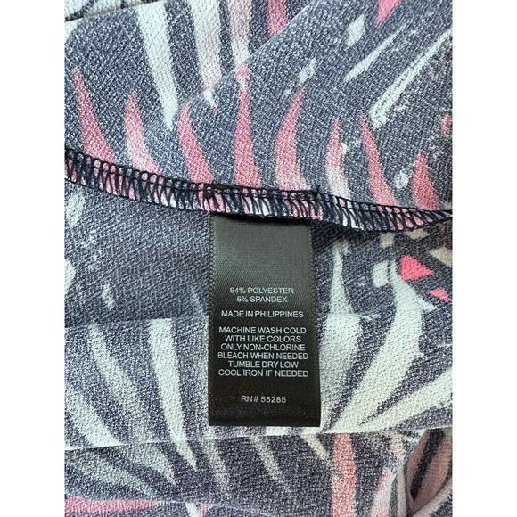 Express Slip Dress Sz M Flounce Red White And Blue Palm Floral Picnic Patrotic - Picture 9 of 12